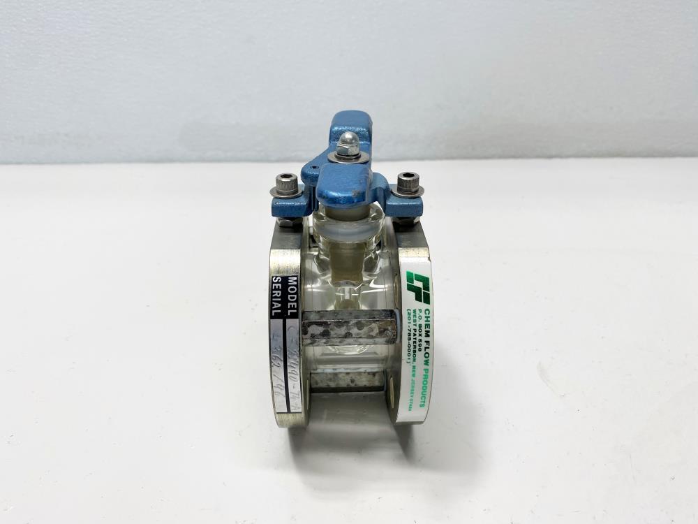 Chem Flow Chemical Glass Ball Valve, Teflon Lined CF2490-74-A